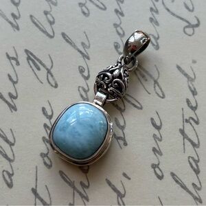 Sweet Sterling Silver and Blue Larimar Pendant